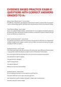EVIDENCE BASED PRACTICE EXAM -1 QUESTIONS WITH CORRECT ANSWERS GRADED TO A&plus;