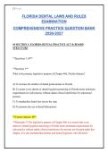 FLORIDA DENTAL LAWS AND RULES EXAM PREP 2026-2027&colon; 225&plus; PRACTICE QUESTIONS