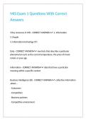 MIS Exam 1 Questions With Correct Answers&period;