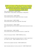 EVIP 3&period;0 Unit 4 Physical Forces Impact on Vehicle Dynamics Questions with Correct Answers 2026-2027&NewLine;