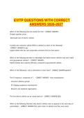 EVITP QUESTIONS WITH CORRECT ANSWERS 2026-2027