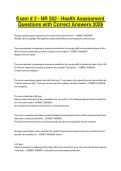 Exam - 2 - NR 302 - Health Assessment Questions with Correct Answers 2026