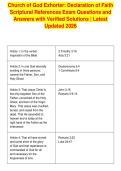 Church of God Exhorter&colon; Declaration of Faith&NewLine;Scriptural References Exam Questions and&NewLine;Answers with Verified Solutions &vert; Latest&NewLine;Updated 2026