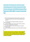 Colorado Professional Land Surveyor  &NewLine;Licensing Exam Practice Questions And  &NewLine;Correct Answers &lpar;Verified Answers&rpar; Plus  &NewLine;Rationale 2026 Q&A&vert; Instant Download &NewLine;Pdf 