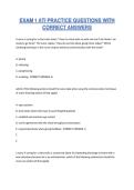 EXAM 1 ATI PRACTICE QUESTIONS WITH CORRECT ANSWERS