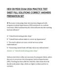 HESI OB PEDS EXAM 2026 PRACTICE TEST&NewLine;SHEET FULL SOLUTIONS CORRECT ANSWERS&NewLine;PREPARATION SET&NewLine;