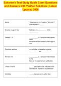 Exhorter's Test Study Guide Exam Questions&NewLine;and Answers with Verified Solutions &vert; Latest&NewLine;Updated 2026