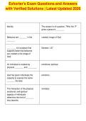 Exhorter's Exam Questions and Answers&NewLine;with Verified Solutions &vert; Latest Updated 2026&NewLine;