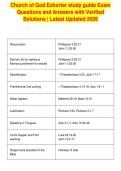Church of God Exhorter study guide Exam&NewLine;Questions and Answers with Verified&NewLine;Solutions &vert; Latest Updated 2026