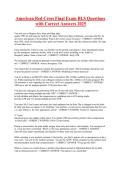 American Red Cross Basic Life Support &lpar;BLS&rpar; Final Exam 2025 &vert; Complete Practice Questions with Correct Answers & Certification Exam Study Guide