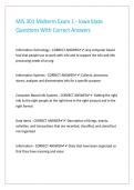 MIS 301 Midterm Exam 1 - Iowa State Questions With Correct Answers&period;