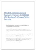 NSG 3180&colon; Communication and &NewLine;Teamwork Final Exam 2  2025&sol;2026 &NewLine;With Questions And Answers Written &NewLine;Corrrectly