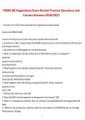 FINRA SIE Regulations Exam Review Practice Questions and Correct Answers &vert; Securities Industry Essentials &lpar;SIE&rpar; Exam &vert; FINRA &vert; 2026&sol;2027 &vert; Regulatory Framework Study Guide and Certification Review