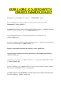 EXAM 3 HCM-2110 QUESTIONS WITH CORRECT ANSWERS 2026-2027