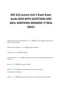 BIO 210 Lecture Unit 2 Exam Exam&NewLine;Guide 2024 WITH QUESTIONS AND&NewLine;WELL IDENTIFIED ANSWERS &excl;&excl;&excl; REAL&NewLine;2026&excl;&excl;