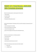 Radr 1311 chapters 1&comma;2&comma;3 study guide &NewLine;2025&sol;2026 With Questions And Correct &NewLine;Answers 