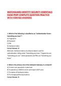 WATCHGUARD IDENTITY SECURITY ESSENTIALS EXAM PREP COMPLETE QUESTION PRACTICE WITH VERIFIED ANSWERS 2026&sol;2027