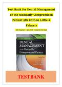 Updated&sol;Latest Little and Falace's Dental Management of the Medically Compromised Patient 9th Edition James W&period; Little Craig S&period; Miller Nelson L&period; Rhodus Test Bank Complete Chapters 1&ndash;30 Comprehensive Dental Management Resource Practice Questions Answ