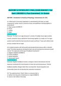 ANATOMY & PHYSIOLOGY I FINAL EXAM 2026&sol;2027 &vert; Test Bank &vert; GRADED A &vert; Pass Guaranteed - A&plus; Graded&NewLine;&NewLine;