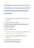 Ohio Category 4 Seed Treatment Pest Control Exam Questions and Correct Answers &lpar;Verified Answers&rpar; Plus Rationale 2026 Q&A&vert; Instant Download Pdf