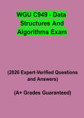 WGU C949 &ndash; Data Structures and Algorithms Exam&colon; Complete Study Guide&comma; Review Notes & Practice Questions PDF