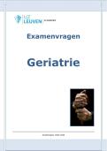 Uitgebreide oplossing vrijgegeven examenvragen bundel geriatrie - chronische ziekten 1ste master geneeskunde KU Leuven 2026