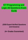 ICT Programming and Logic All Questions Exam Guide&colon; Complete Study Notes&comma; Revision Guide & Practice Questions PDF