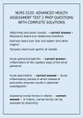 SEO Title&colon; NURS 5220 Advanced Health Assessment Test 2 Prep &vert; Complete Solutions for NP Exam&NewLine;&NewLine;