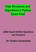 Data Structures and Algorithms in Python Final Exam&colon; Complete Study Guide&comma; Review Notes & Practice Questions PDF