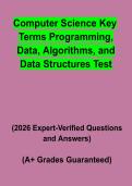 Computer Science Key Terms&colon; Programming&comma; Data&comma; Algorithms & Data Structures Test &ndash; Complete Study Guide PDF