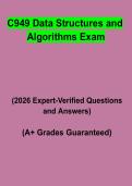 C949 Data Structures and Algorithms Exam&colon; Complete Study Guide&comma; Review Notes & Practice Questions PDF