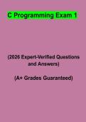 C Programming Exam 1&colon; Complete Study Guide&comma; C Language Fundamentals & Practice Questions PDF