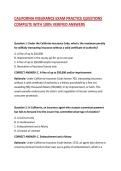 CALIFORNIA INSURANCE EXAM PRACTICE QUESTIONS COMPLETE WITH 100&percnt; VERIFIED ANSWERS
