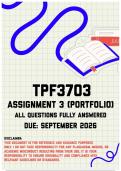 TPF3703 Assignment 3 &lpar;Portfolio&rpar; MEMO &vert; Due September 2026
