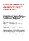 NUR2063 ESSENTIALS OF PATHOPHYSIOLOGY COMPLETE QUESTIONS & ANSWERS WITH DETAILED RATIONALES &ndash; RASMUSSEN UNIVERSITY FALL SEMESTER 2026&sol;2027