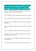 California PSI Life Insurance Exam 2026&NewLine;Question and Answer &vert; Actual Tested&NewLine;Papers with Detailed Verified Answers