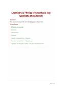 Chemistry & Physics of Anesthesia Test Questions and Answers&NewLine;