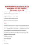 NUR 2092&sol;NUR2092 Exam 3 V2 &vert; Health &NewLine;Assessment Q&A with Rationale &vert; &NewLine;Rasmussen University 