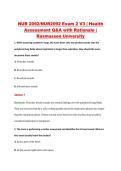 NUR 2092&sol;NUR2092 Exam 2 V3 &vert; Health &NewLine;Assessment Q&A with Rationale &vert; &NewLine;Rasmussen University 