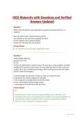 HESI Maternity with Questions and Verified Answers Updated&NewLine;