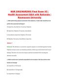NUR 2092&sol;NUR2092 Final Exam V2 &vert; &NewLine;Health Assessment Q&A with Rationale &vert; &NewLine;Rasmussen University