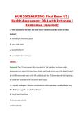 NUR 2092&sol;NUR2092 Final Exam V3 &vert; &NewLine;Health Assessment Q&A with Rationale &vert; &NewLine;Rasmussen University