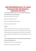 NUR 2092&sol;NUR2092 Exam 4 V2 &vert; Health &NewLine;Assessment Q&A with Rationale &vert; &NewLine;Rasmussen University 