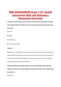 NUR 2092&sol;NUR2092 Exam 4 V3 &vert; Health &NewLine;Assessment Q&A with Rationale &vert; &NewLine;Rasmussen University