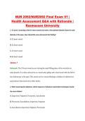 NUR 2092&sol;NUR2092 Final Exam V1 &vert; &NewLine;Health Assessment Q&A with Rationale &vert; &NewLine;Rasmussen University 