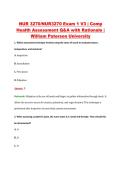 NUR 3270&sol;NUR3270 Exam 1 V3 &vert; Comp &NewLine;Health Assessment Q&A with Rationale &vert; &NewLine;William Paterson University
