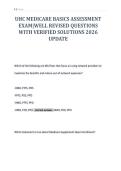 UHC MEDICARE BASICS ASSESSMENT&NewLine;EXAM&vert;WELL REVISED QUESTIONS&NewLine;WITH VERIFIED SOLUTIONS 2026&NewLine;UPDATE