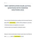 WRT CERTIFICATION EXAM &vert;ACTUAL&NewLine;QUESTIONS WITH VERIFIED&NewLine;SOLUTIONS 2026