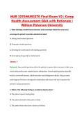 NUR 3270&sol;NUR3270 Final Exam V2 &vert; Comp &NewLine;Health Assessment Q&A with Rationale &vert; &NewLine;William Paterson University 