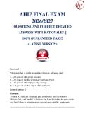 AHIP FINAL EXAM  2026&sol;2027 QUESTIONS AND CORRECT DETAILED  ANSWERS WITH RATIONALES &vert;&vert;  100&percnt; GUARANTEED PASS&excl;&excl;